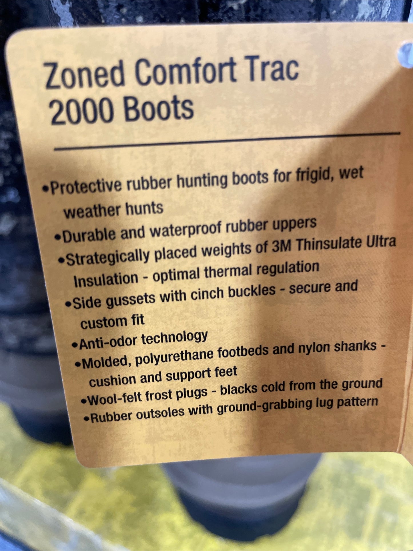 Cabela’s zoned comfort trac 2,000-Gram insulated rubber hunting boots for men (063)