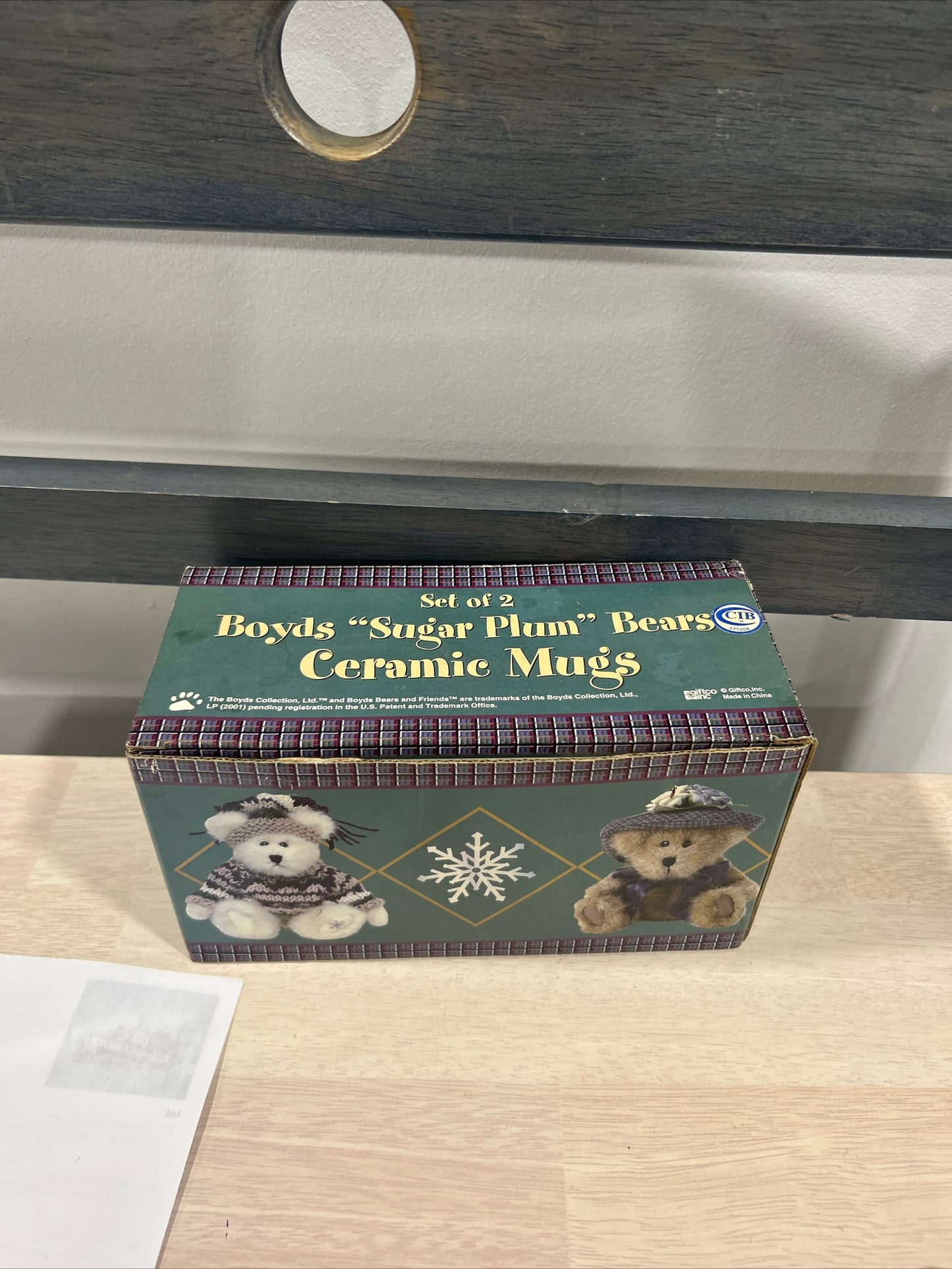 Set of 2 Boyd’s Sugar Plum Bears Ceramic Mugs-(197)