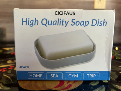 Cicifaus Soap Dish Bar Soap Portable Soap Holder 4 Pack Grey(041)