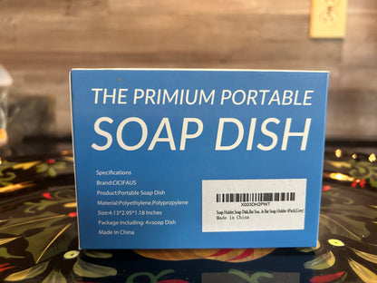 Cicifaus Soap Dish Bar Soap Portable Soap Holder 4 Pack Grey(041)