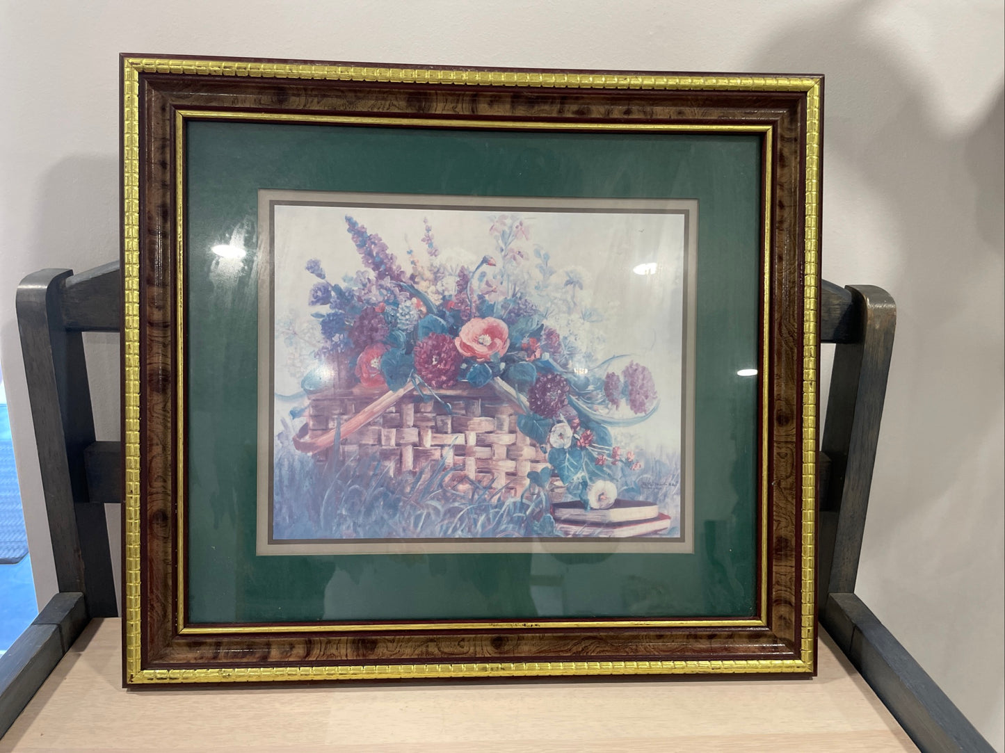 Bettie Hebert Felder Flower Badker print signed and framed (136)